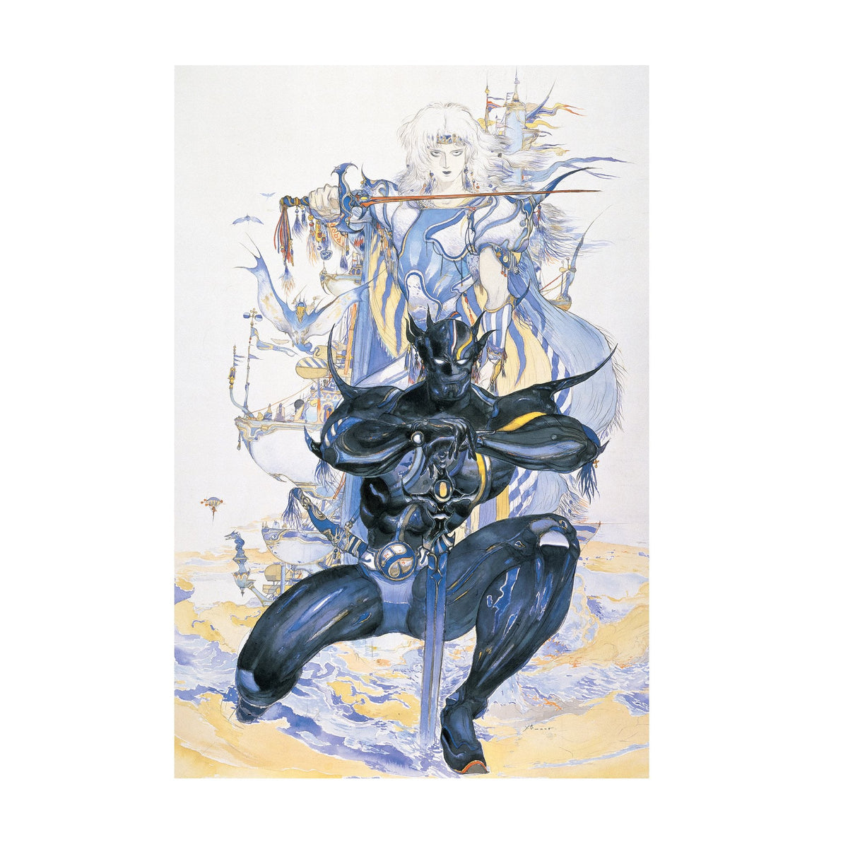 Final Fantasy IV Poster ‚Äî Packaging Art by Yoshitaka Amano | Square Enix Fine Art Wall Art