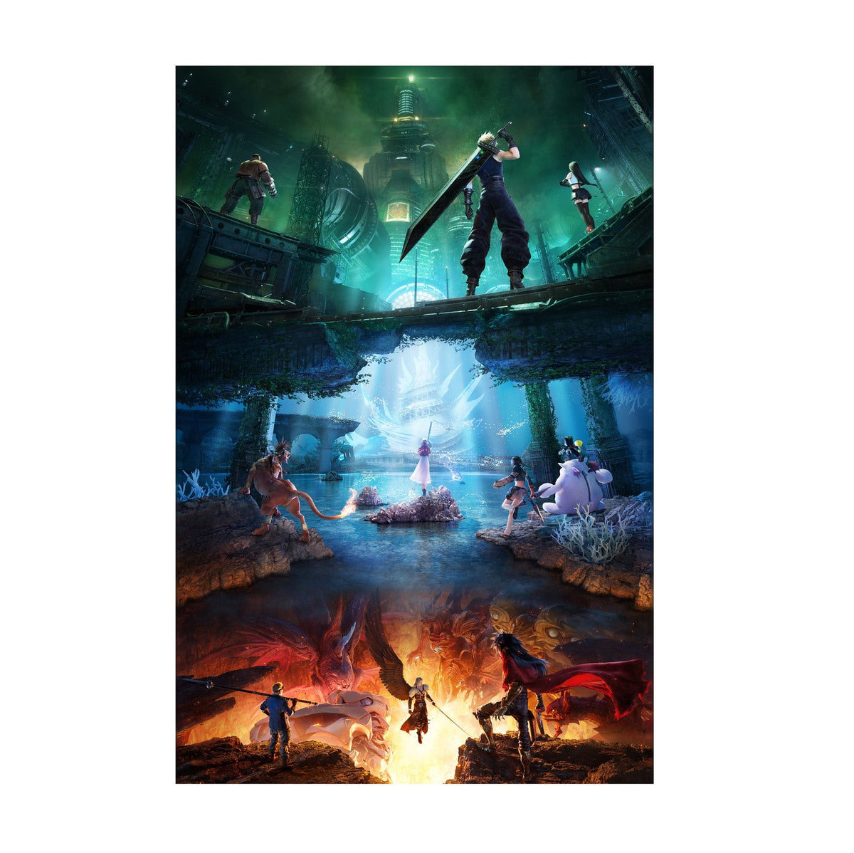 Final Fantasy VII Revelation Poster ‚Äî Trilogy Art Print | FF7 Square Enix Wall Art