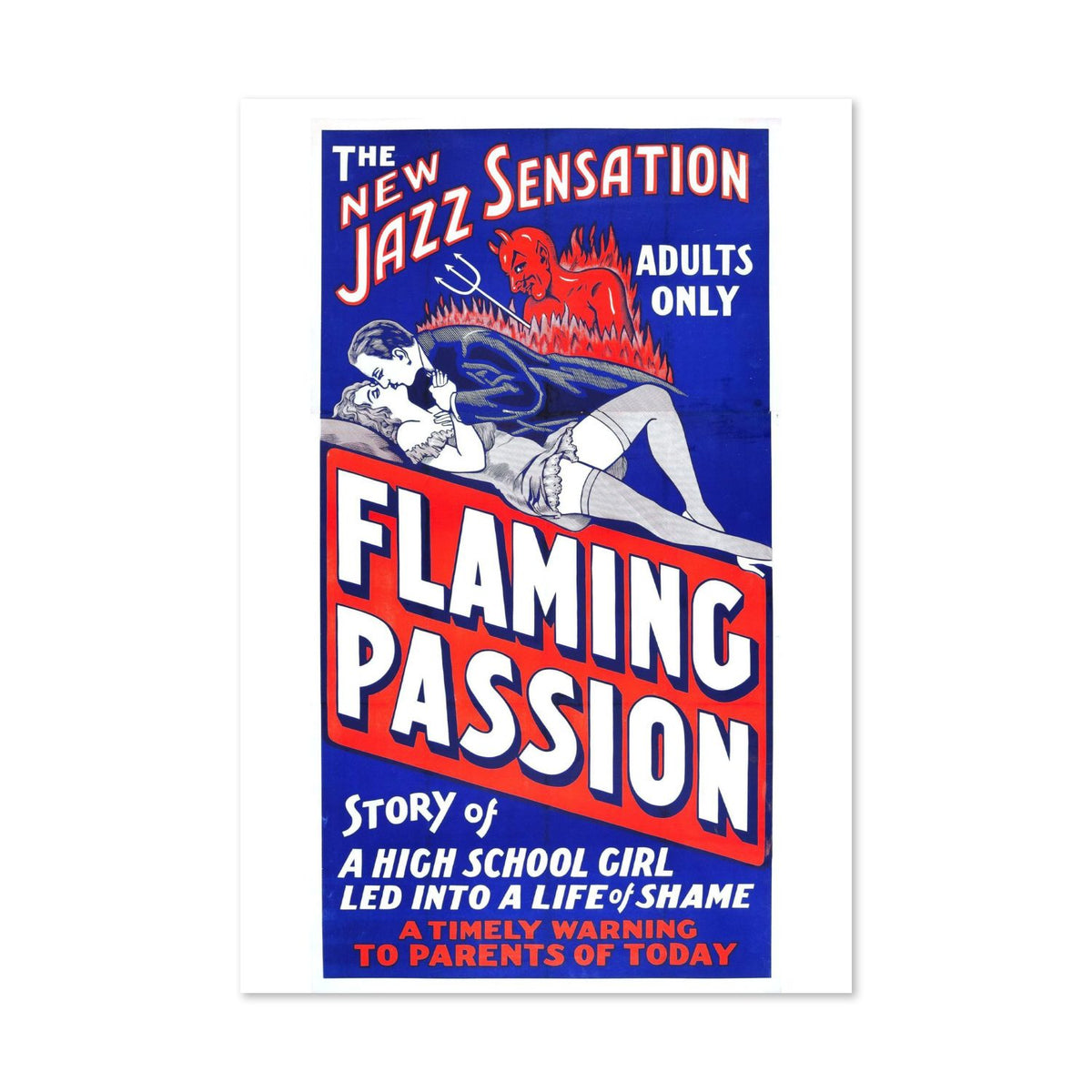 Flaming Passion ‚Äî Vintage 1930 Movie Poster | Exploitation Wall Art