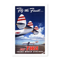 Fly the Finest ‚Äî Fly TWA ‚Äî Vintage 1950s Travel Poster | Airline Wall Art