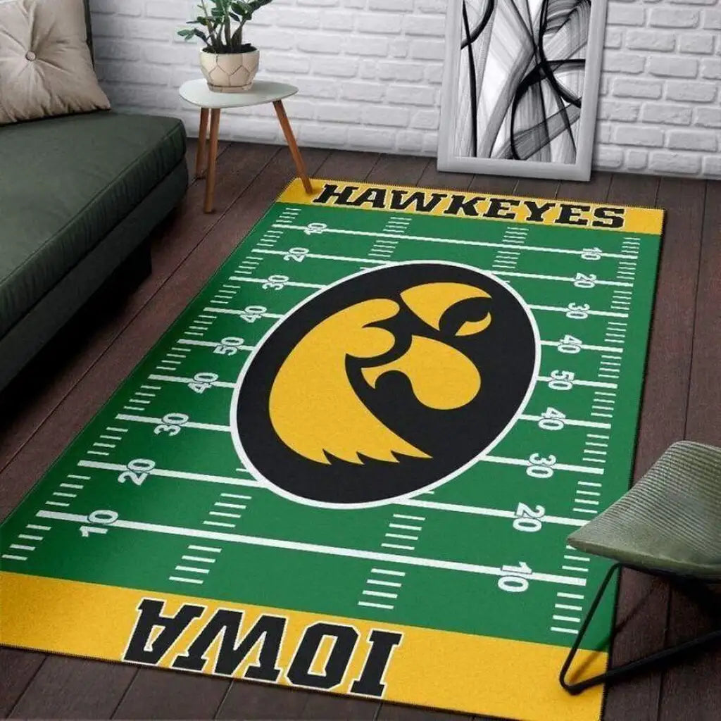 Hawkeyes Football Area Mat for Fans and Home Decor Green and Yellow