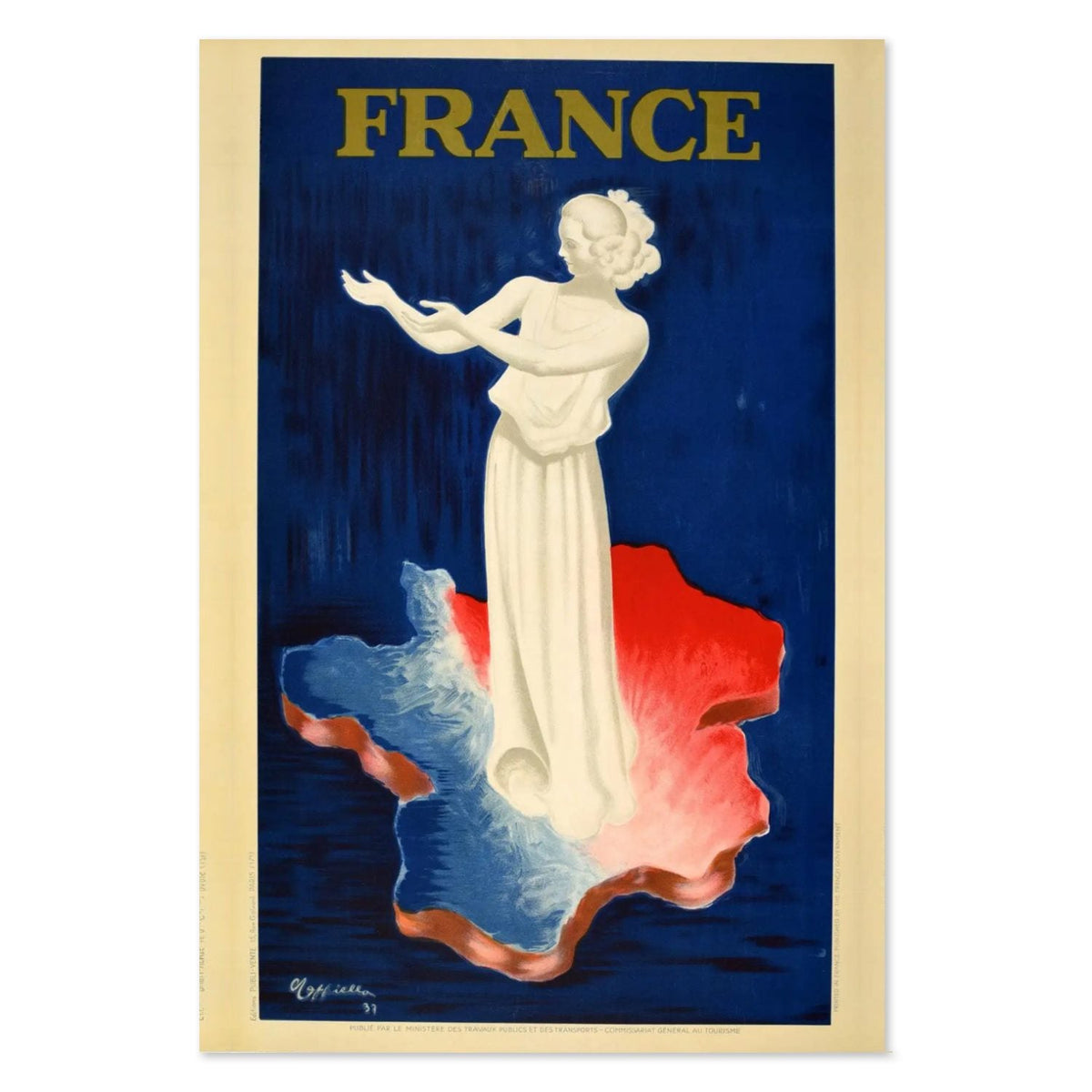 France ‚Äî Marianne ‚Äî Vintage 1930s Travel Poster | France Wall Art