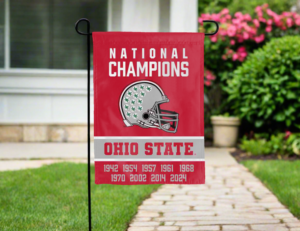 Ohio State Football Nine Time Champions College Football Playoff Garden Flag
