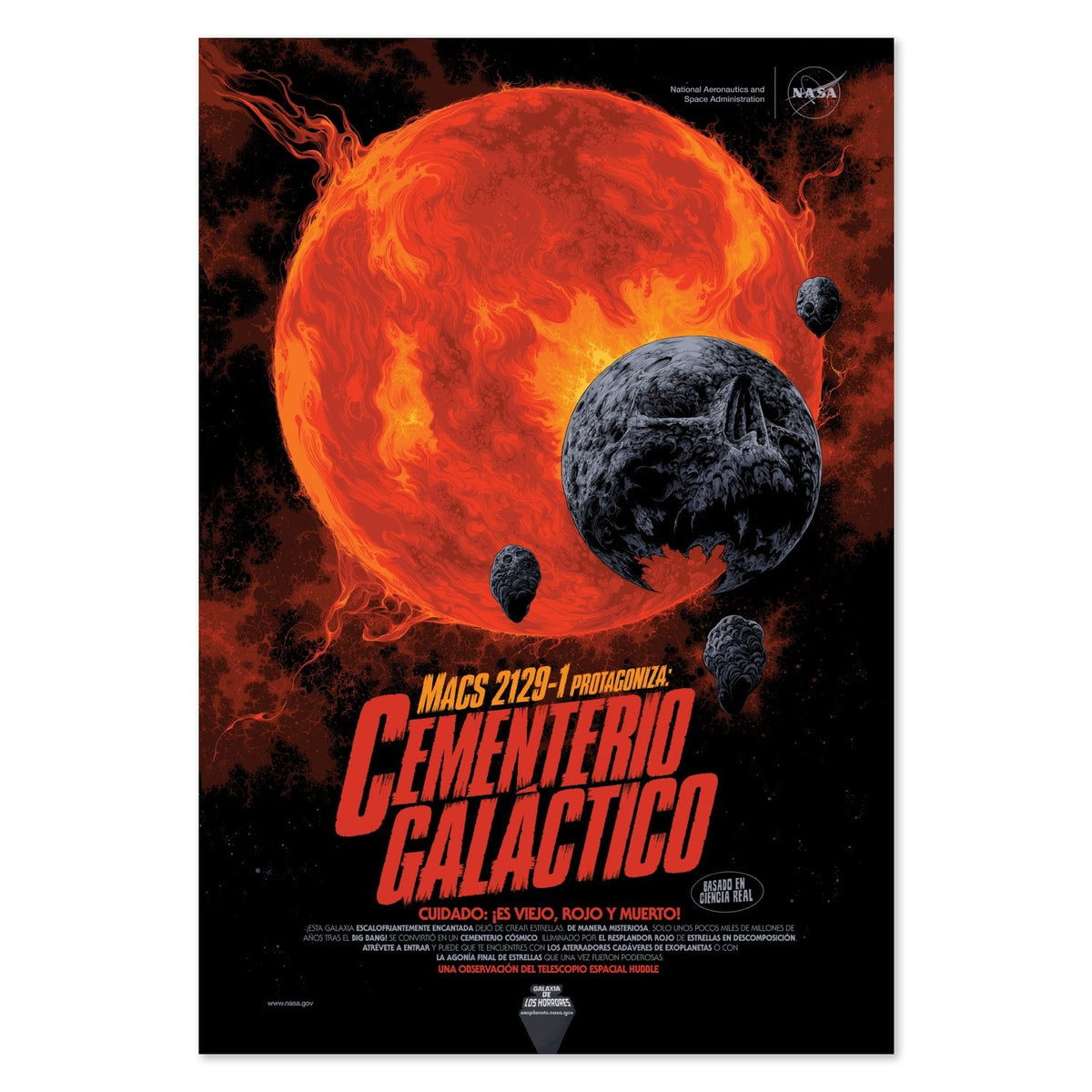 Galactic Graveyard Poster (Cementerio Gal√°ctico) ‚Äî NASA Galaxy of Horrors Spanish Edition Print