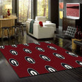 Modern Rug for Living Room Contemporary Floor Decor Black and Red