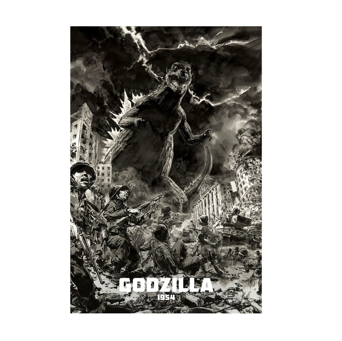 Godzilla (1954) Movie Poster ‚Äî Illustrated Art Print | Kaiju Wall Art