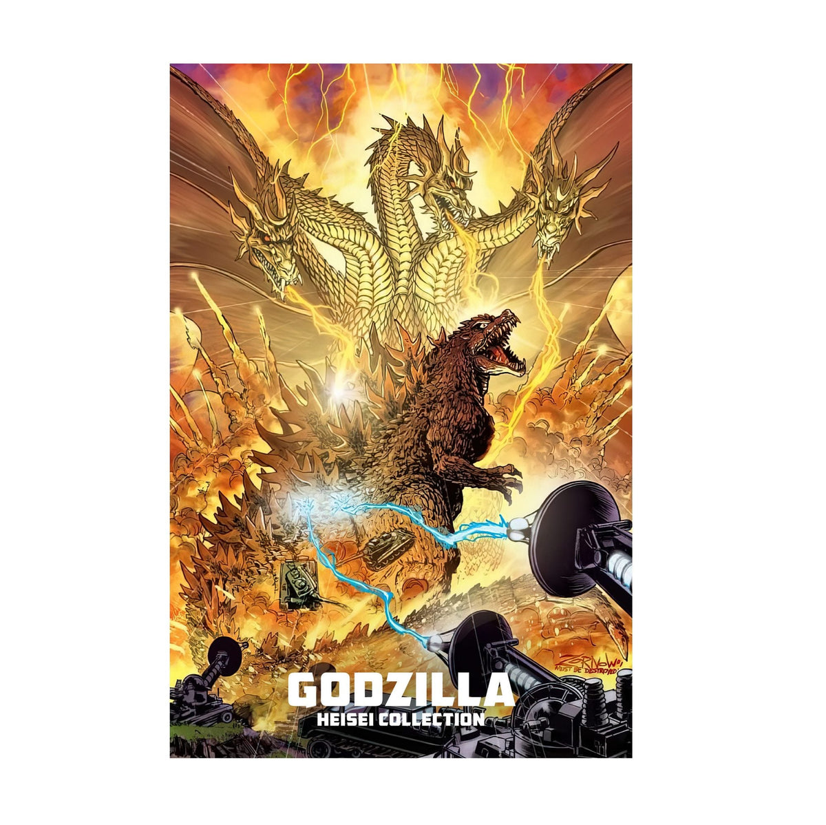 Godzilla Heisei Era Movie Poster ‚Äî Collection Art Print | Kaiju Wall Art