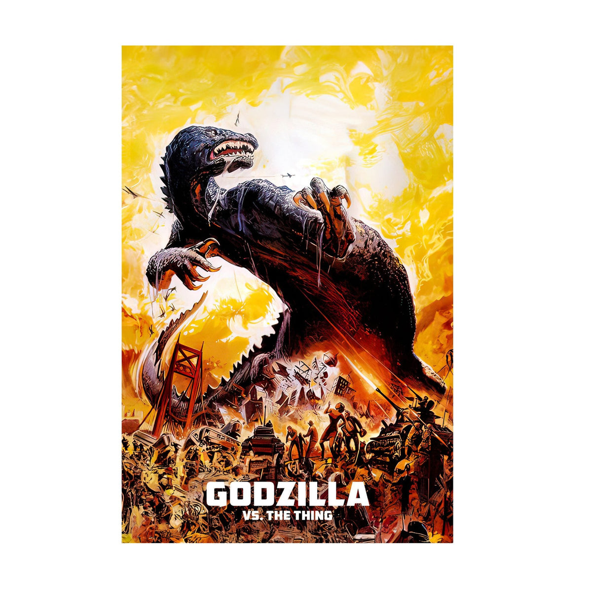 Godzilla vs. The Thing (1964) Movie Poster ‚Äî Illustrated Art Print | Kaiju Wall Art