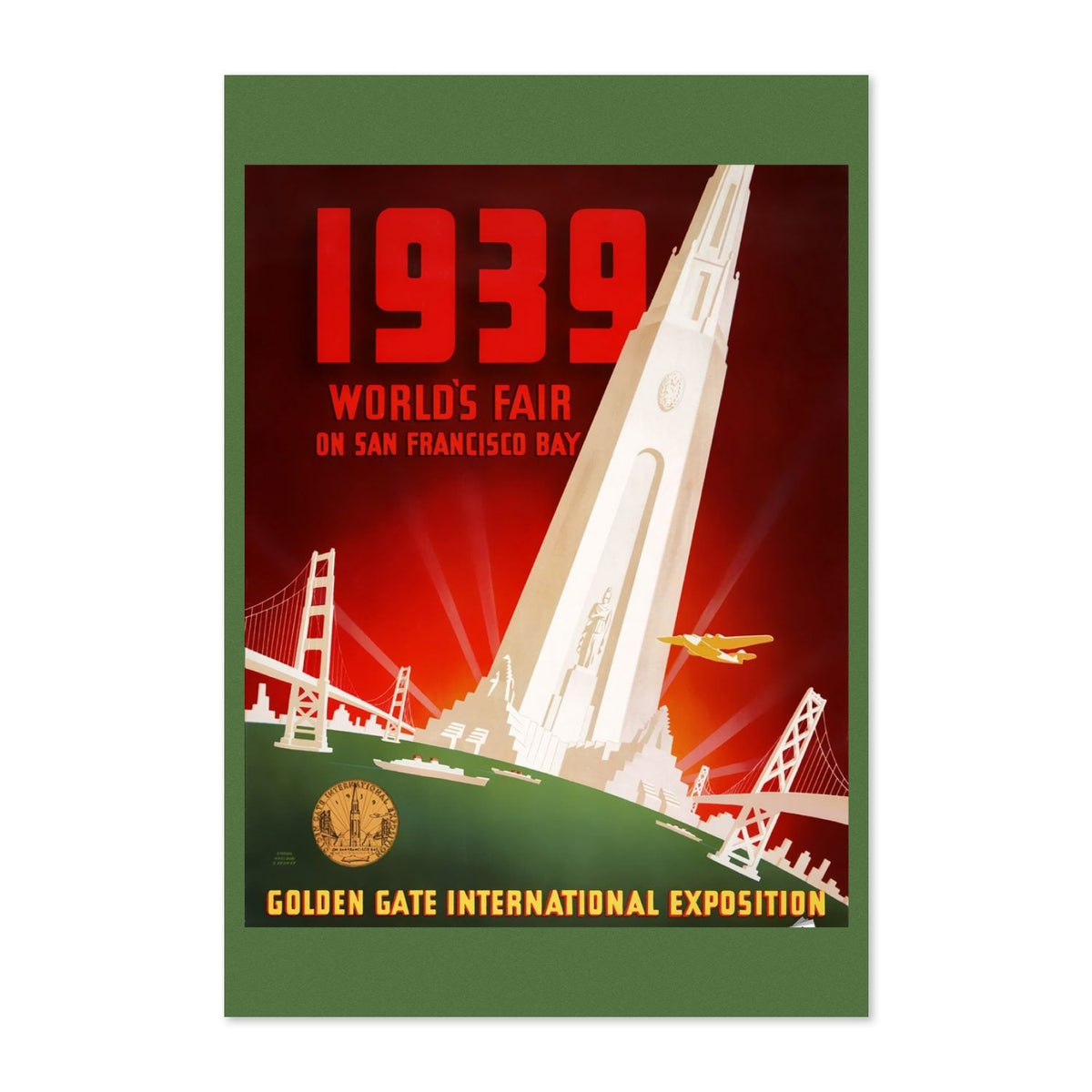 Golden Gate International Exposition 1939 ‚Äî Vintage 1939 Travel Poster | Exposition Wall Art