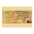 Great Central Route 1850s Railroad Map Poster ‚Äî Great Western Railway Map Print | Vintage Map Wall Art