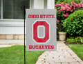 Grey Ohio State Buckeyes Garden Flag