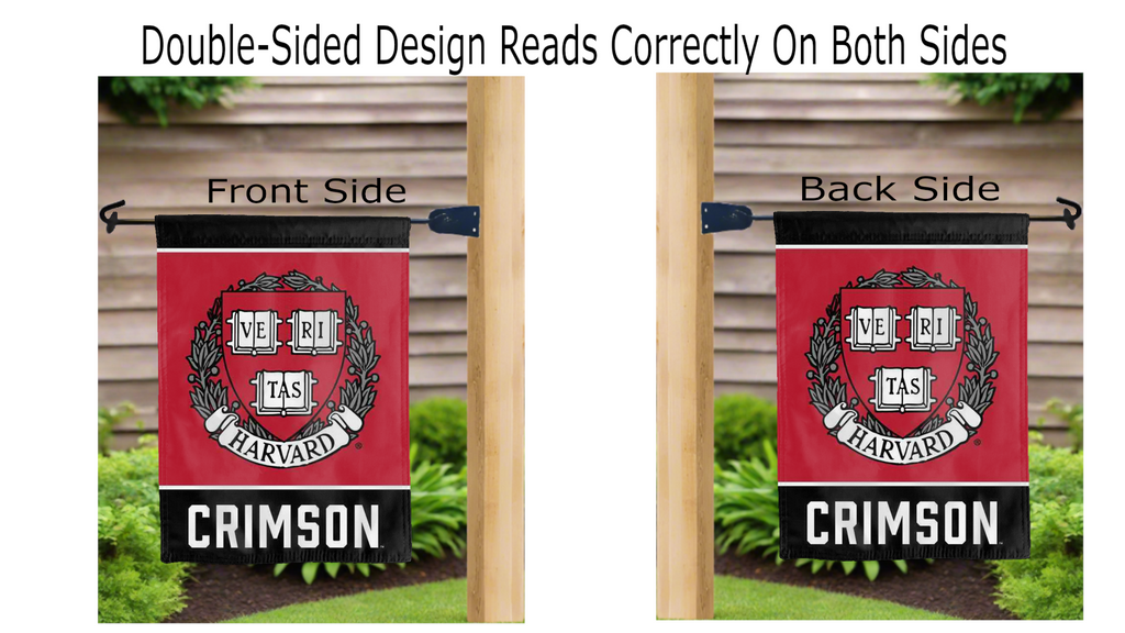 Harvard Crimson Red and Black Garden Flag