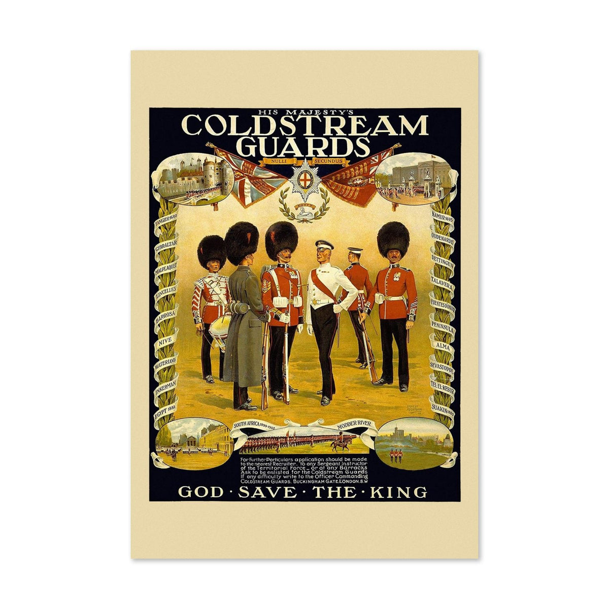 His Majesty‚Äôs Coldstream Guards ‚Äî World War I Poster 1914 | Vintage WWI Wall Art