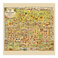 Hollywood 1928 Map Poster ‚Äî Hilarious Pictorial Map of Hollywood Print | Vintage Map Wall Art