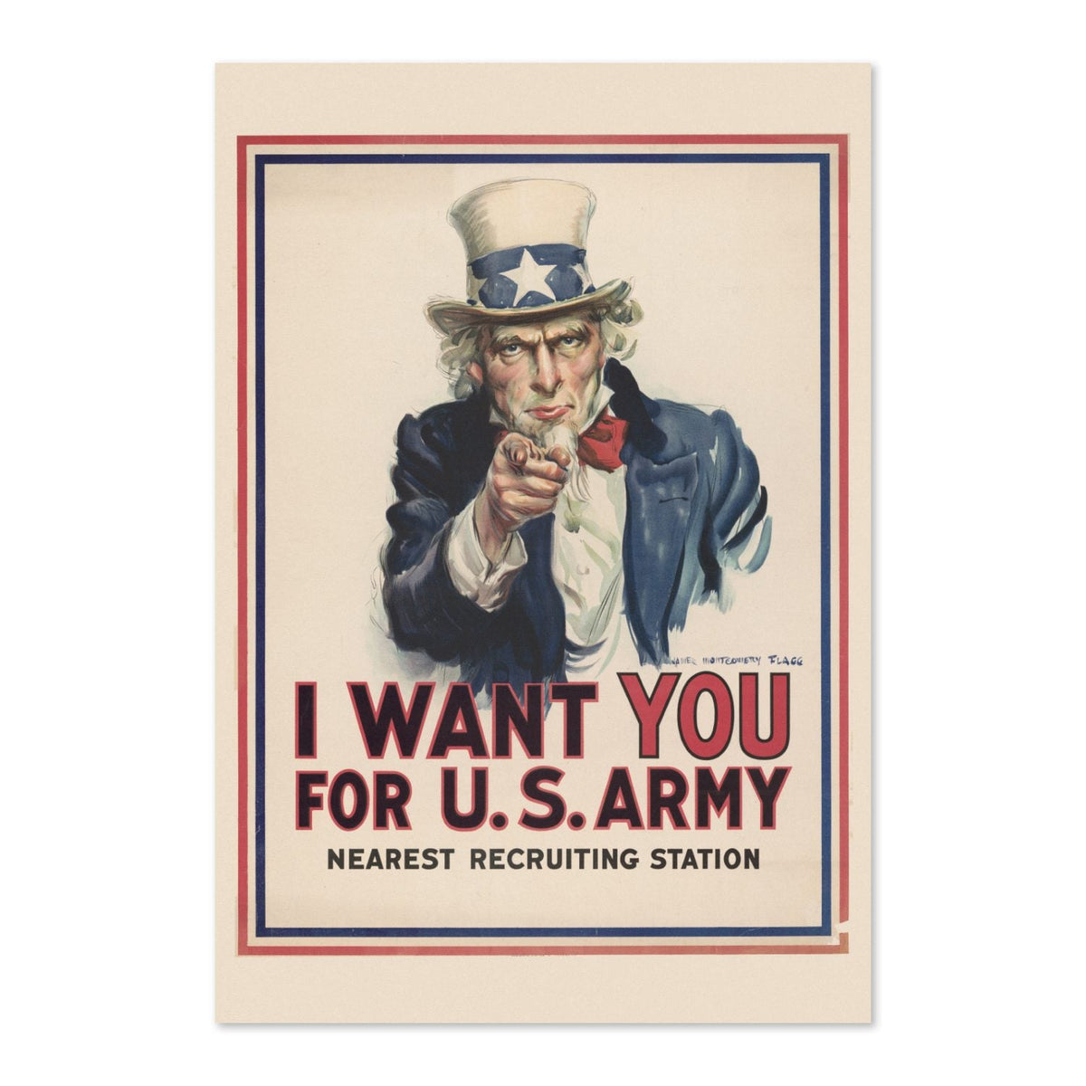 I Want You for U.S. Army ‚Äî Uncle Sam ‚Äî World War I Poster 1917 | Vintage WWI Wall Art