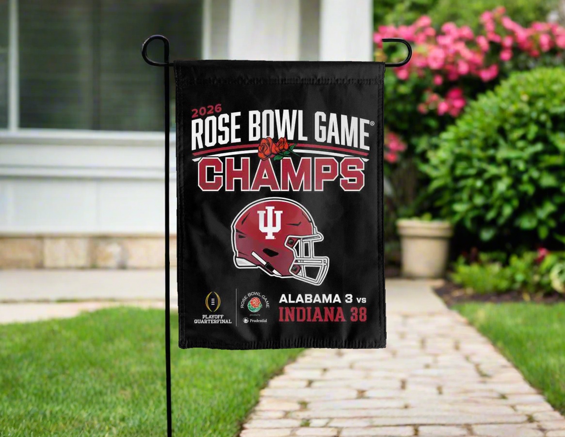 Indiana Football Rose Bowl Champions 2026 Garden Flag