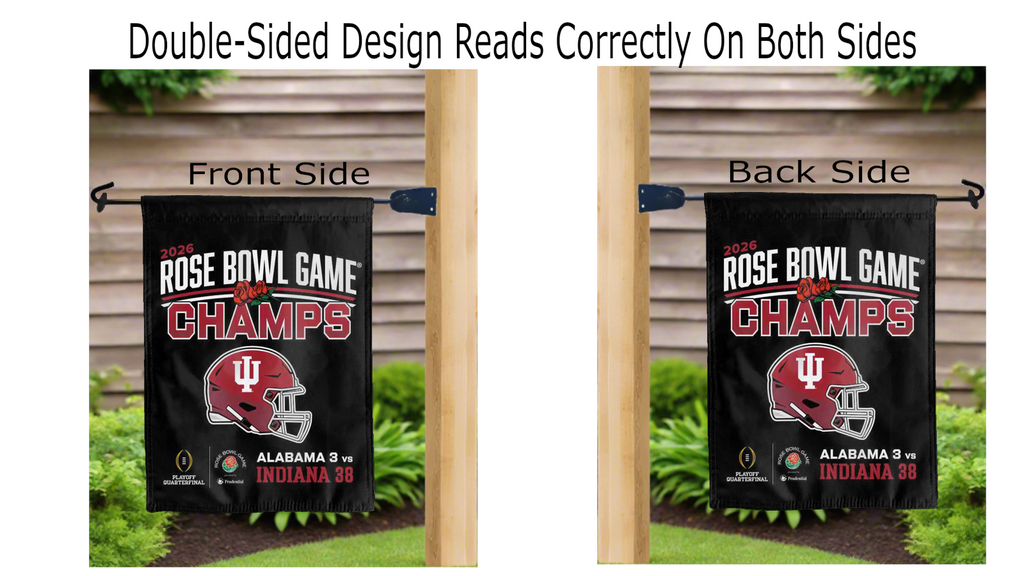 Indiana Football Rose Bowl Champions 2026 Garden Flag