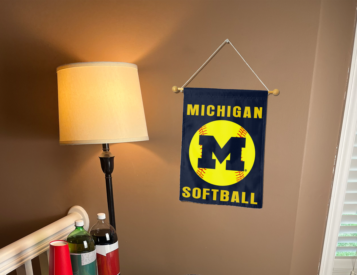 University of Michigan Softball Double Sided Garden Flag