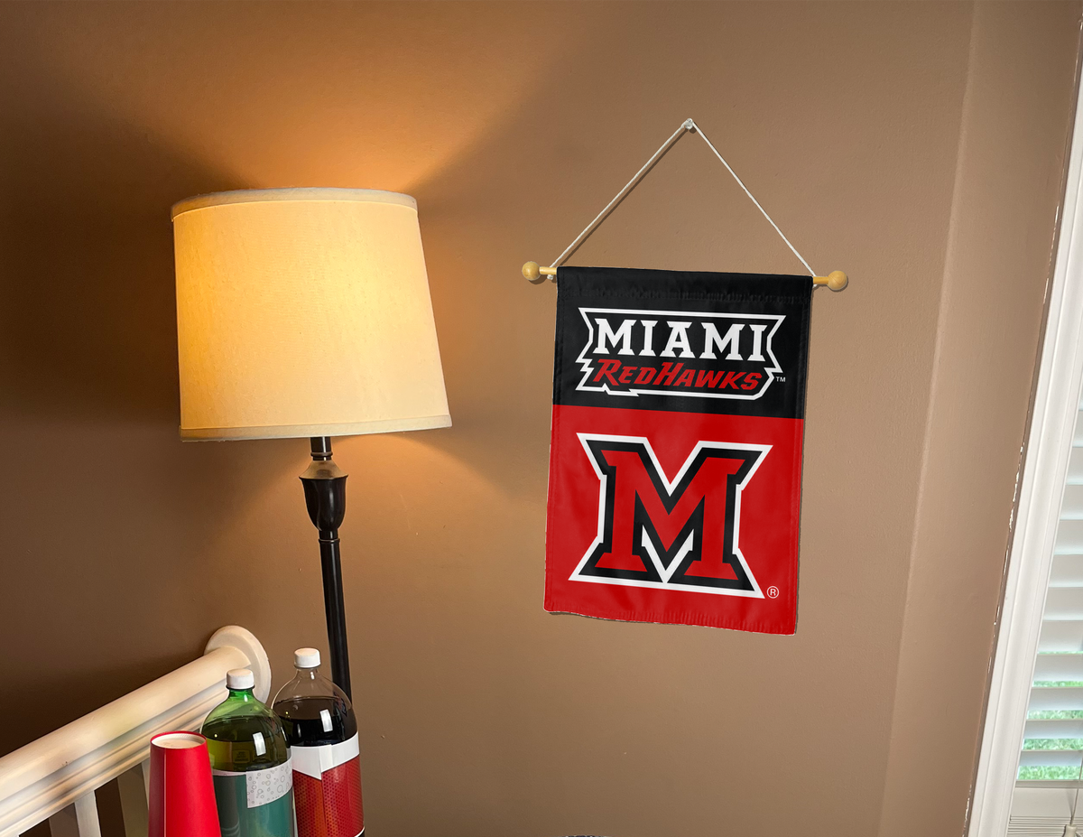 Miami University - M Redhawks Double Sided Garden Flag