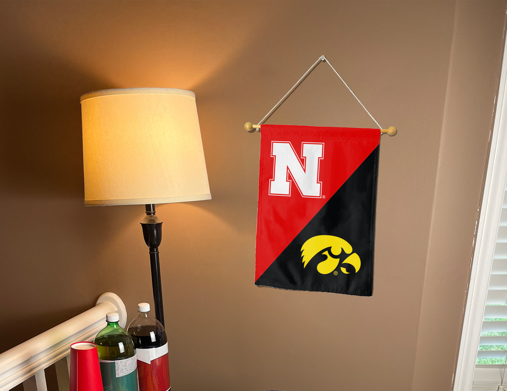 University of Nebraska-Lincoln - University of Iowa House Divided Garden Flag