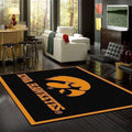 Hawkeyes Team Rug for Living Room Home Decor Bla...