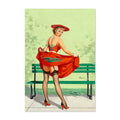 I've Been Spotted ‚Äî Gil Elvgren Pin-Up Poster | Wet Paint Bench Wall Art