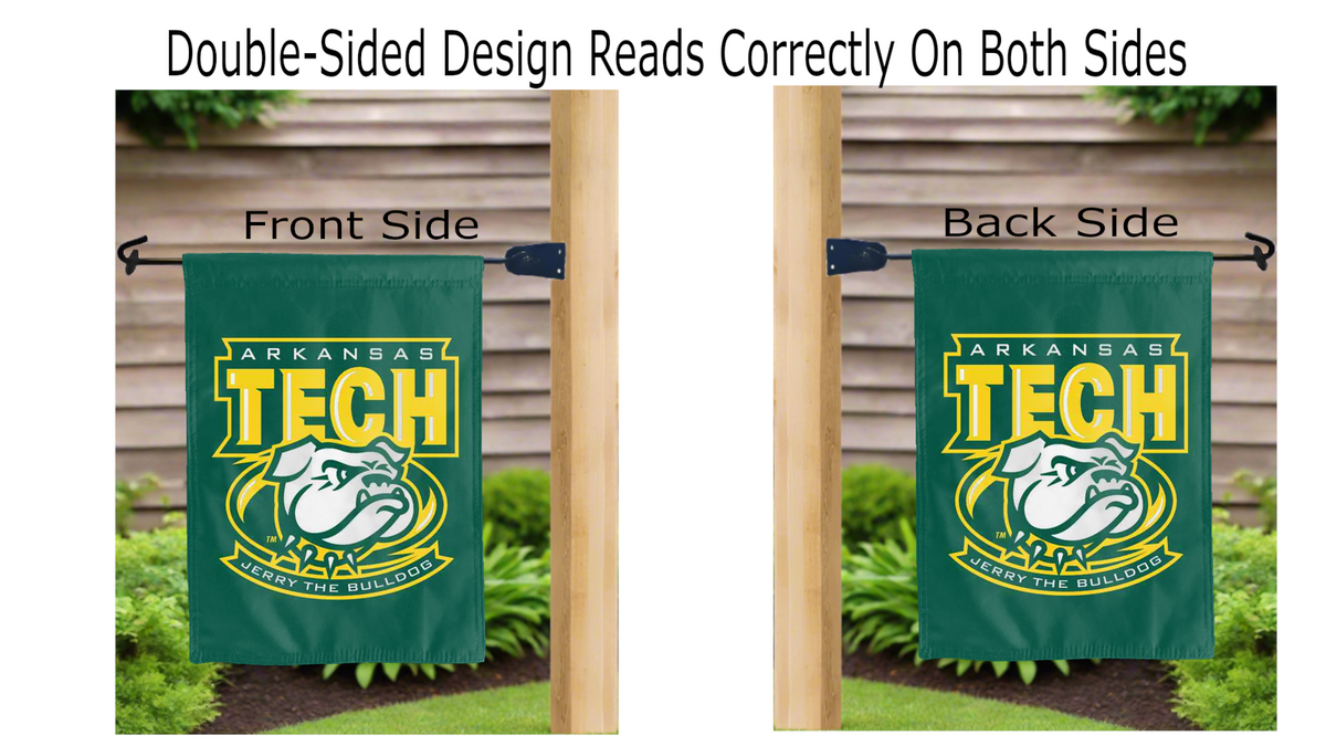 Arkansas Tech University - Jerry The Bulldog Garden Flag