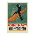 Join the Navy ‚Äî The Service for Fighting Men ‚Äî World War I Poster 1917 | Vintage WWI Wall Art