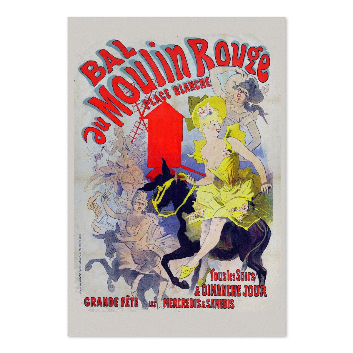 Jules Ch√©ret Bal au Moulin Rouge Poster ‚Äî Vintage Paris Dance Hall Print | Art Nouveau Wall Art