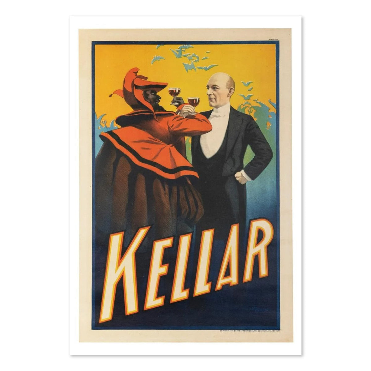 Kellar Drinks With the Devil Poster ‚Äî 1899 Vintage Magic Show Print | Magician Wall Art
