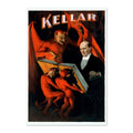Kellar Reads With the Devil Poster ‚Äî 1894 Vintage Magic Show Print | Magician Wall Art