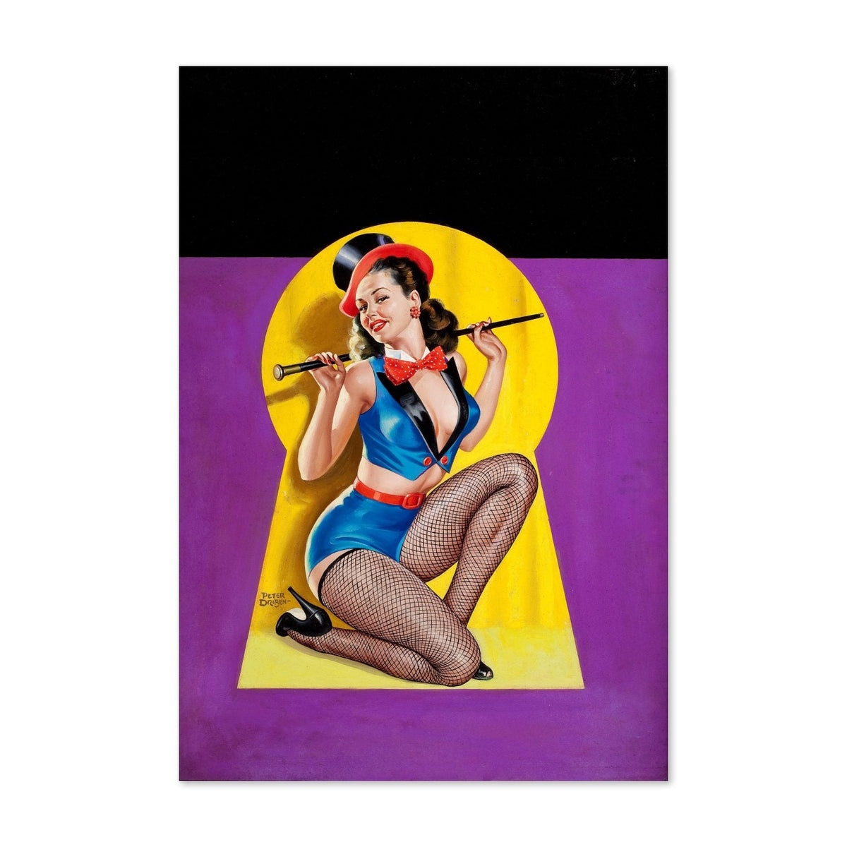 Keyhole Dancer ‚Äî Peter Driben 1950s Pin-Up Poster | Showgirl Wall Art
