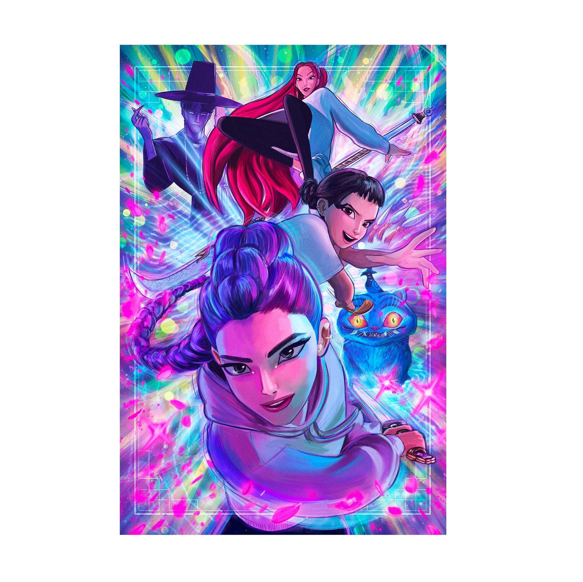 KPop Demon Hunters (2025) Movie Poster ‚Äî Illustrated Character Art Print | Animated Wall Art