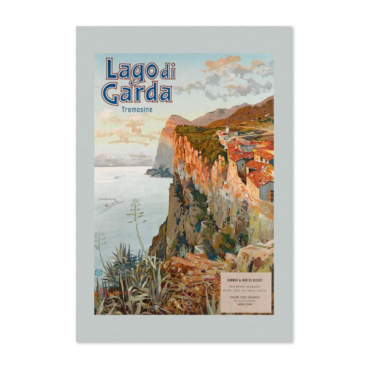 Lago di Garda ‚Äî Vintage 1924 Travel Poster | Italy Wall Art