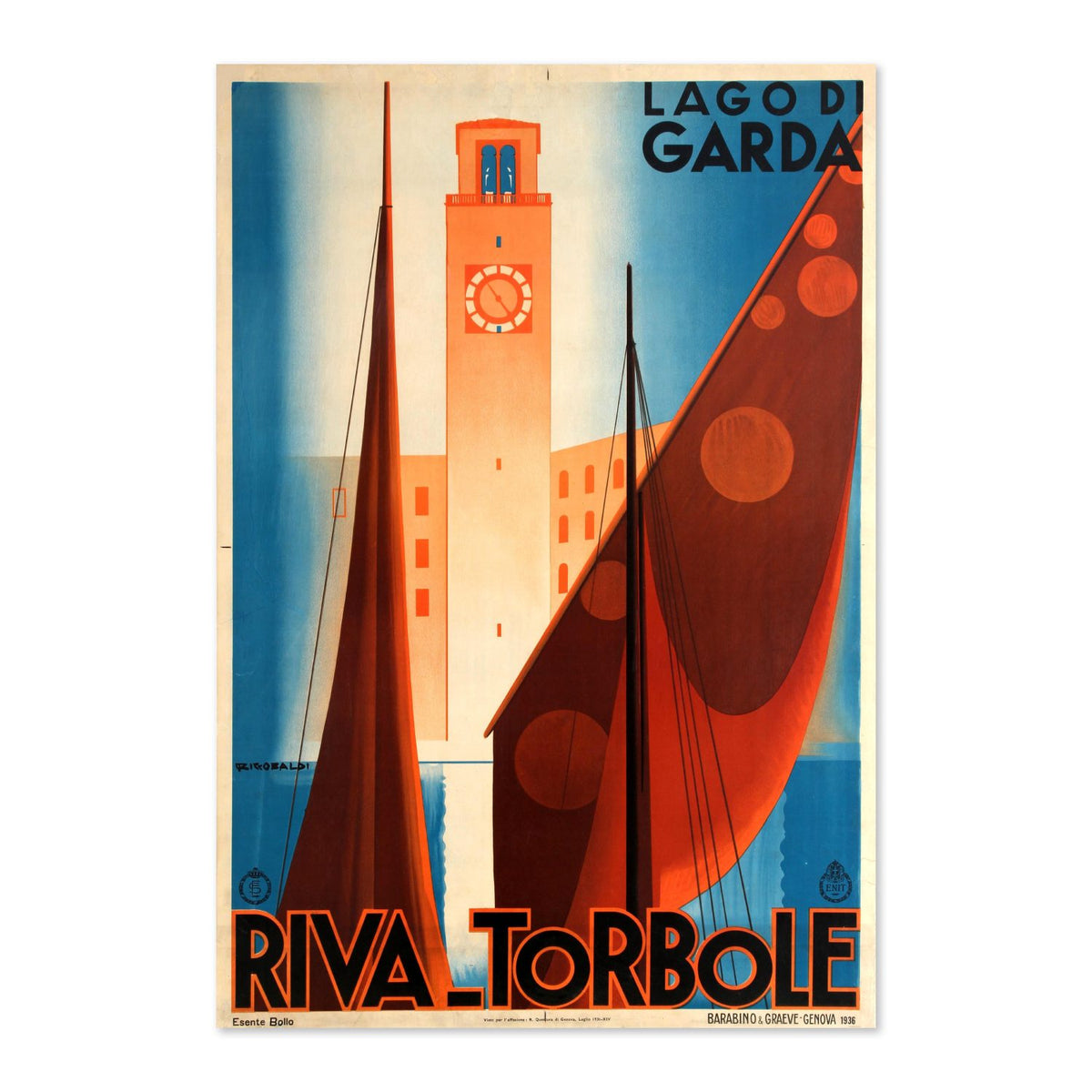 Lago di Garda ‚Äî Riva Torbole ‚Äî Vintage 1930s Travel Poster | Italy Wall Art