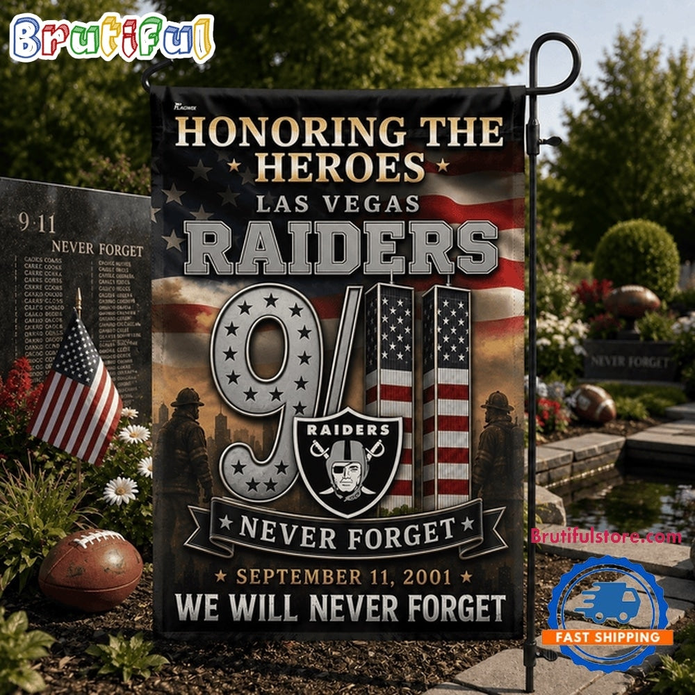 Las Vegas Raiders NFL We Will Never Forget 9 11 Flag
