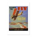 Learn to Fly ‚Äî Curtiss-Wright ‚Äî Vintage 1930s Travel Poster | Aviation Wall Art