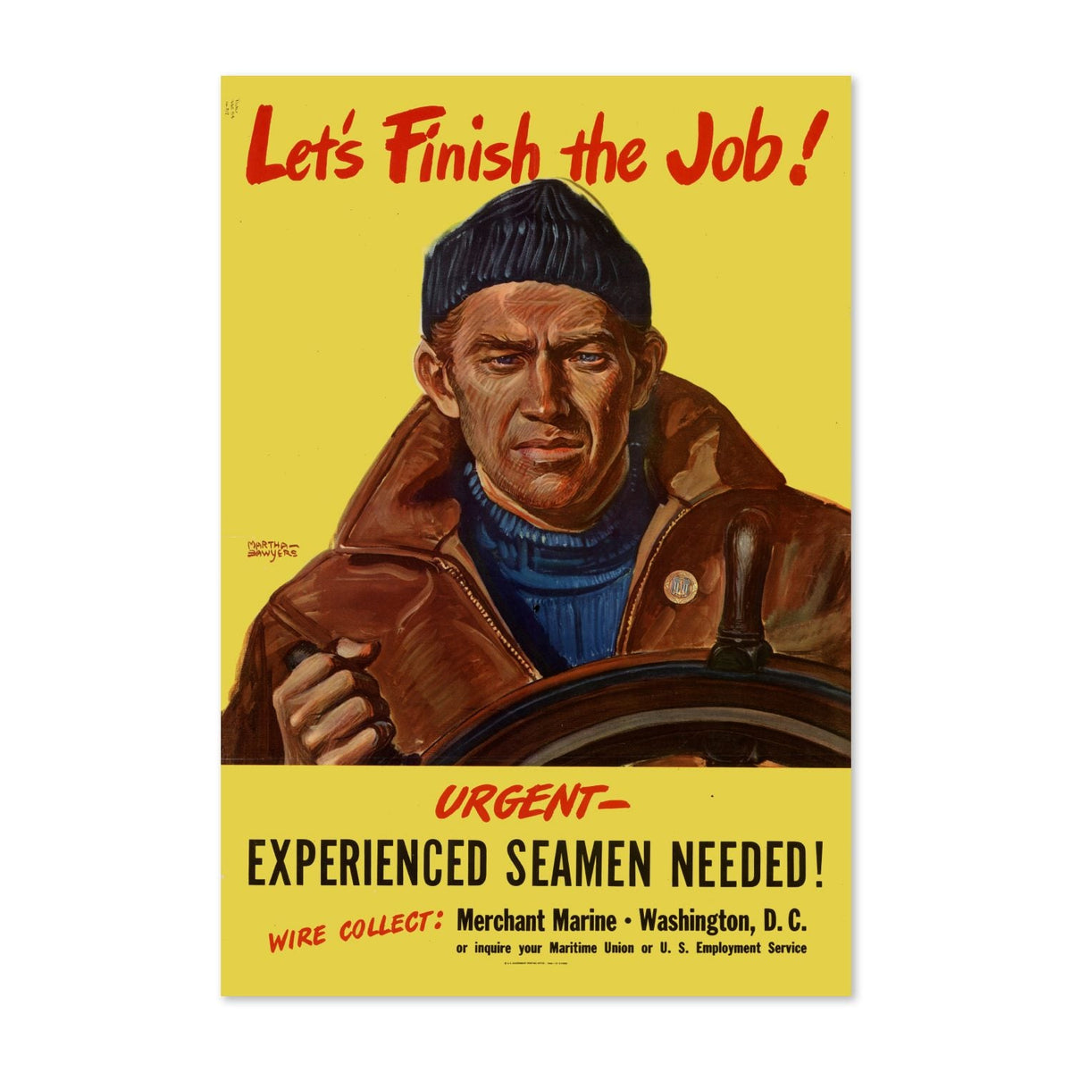 Let‚Äôs Finish the Job ‚Äî Merchant Marine ‚Äî WWII Poster 1944 | Vintage War Wall Art