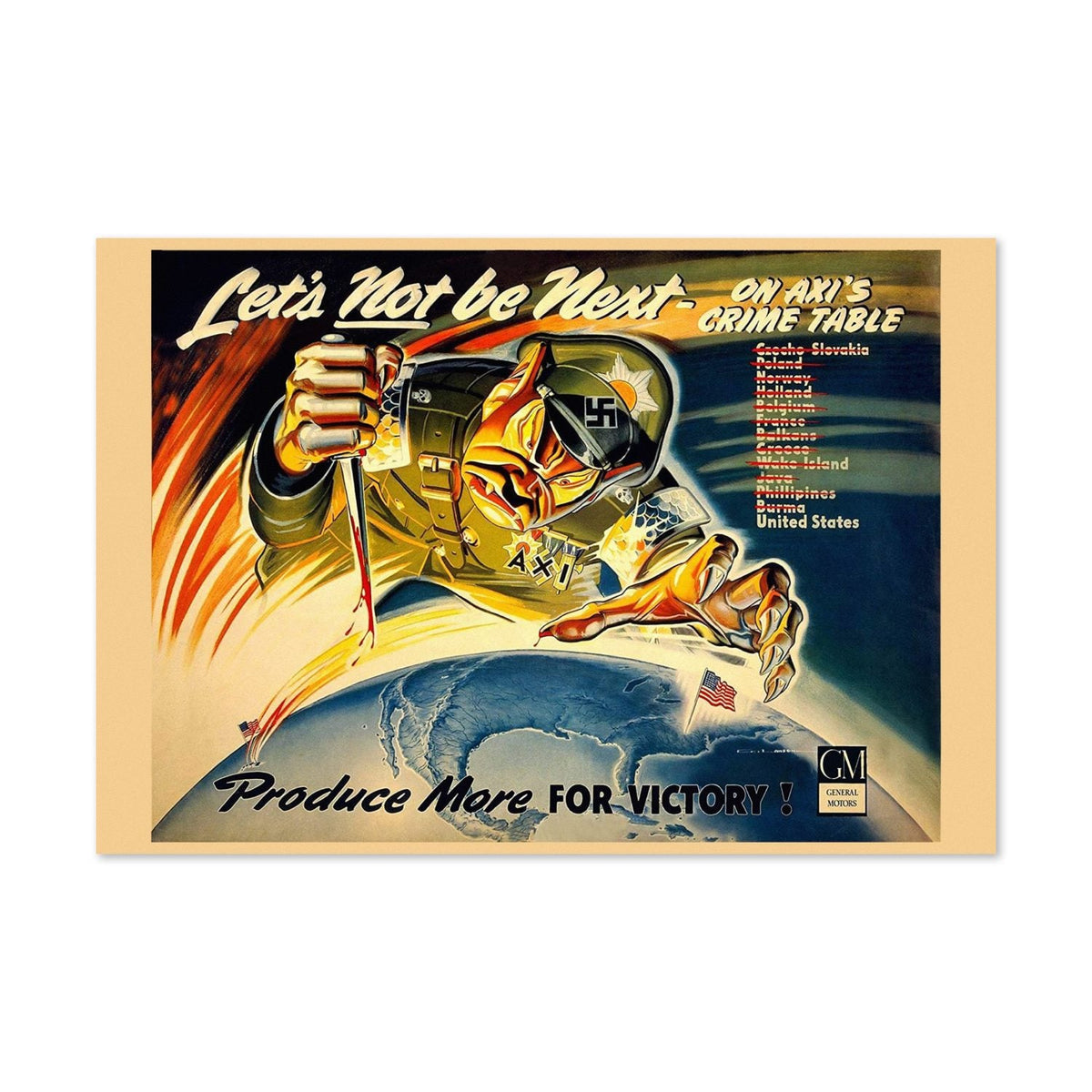 Let‚Äôs Not Be Next on Axis Crime Table ‚Äî WWII Poster 1942 | Vintage War Wall Art