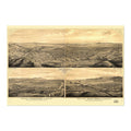 Los Angeles 1877 Panoramic Map Poster ‚Äî California Bird‚Äôs-Eye View Print | Vintage Map Wall Art