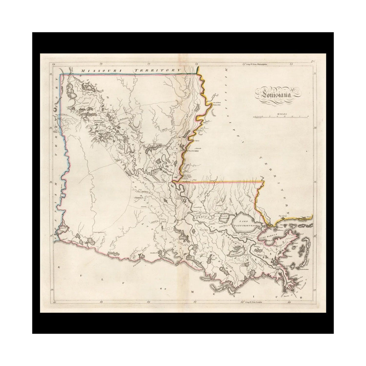 Louisiana 1814 Map Poster ‚Äî Old Historic State Map Print | Vintage Map Wall Art
