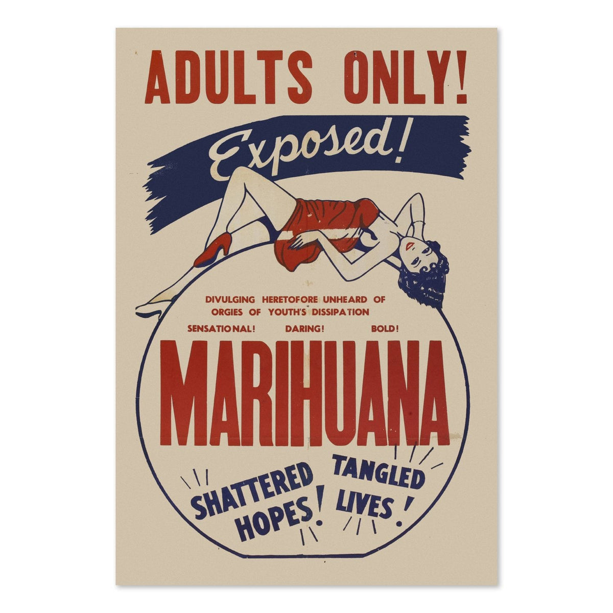 Marihuana Exposed ‚Äî Vintage 1930s Movie Poster | Exploitation Wall Art