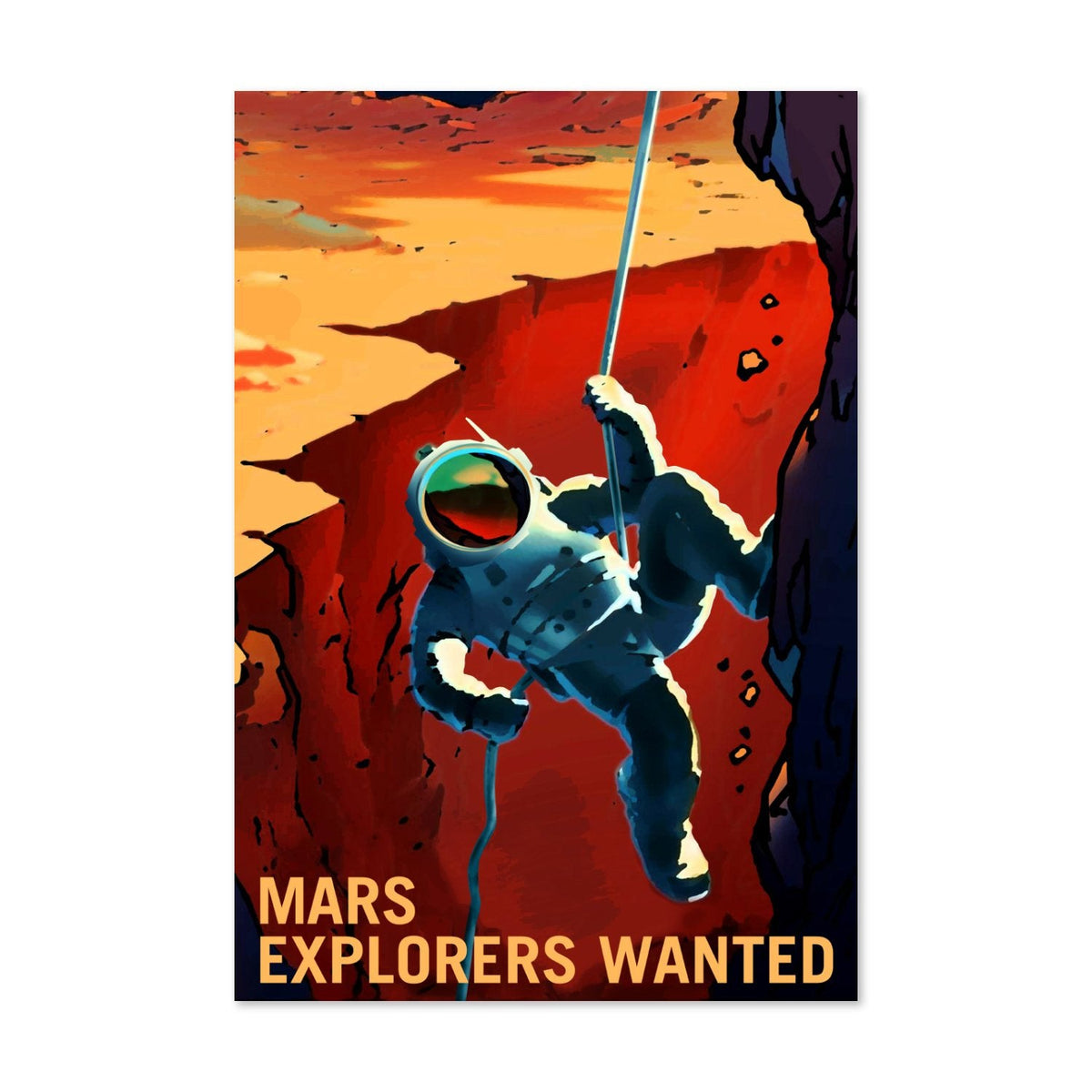 Mars Explorers Wanted Poster ‚Äî Retro NASA Recruitment Print | Space Wall Art