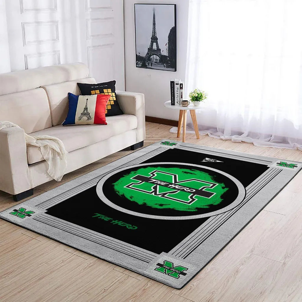 Modern Living Room Rug with Herd Logo Design Bla...