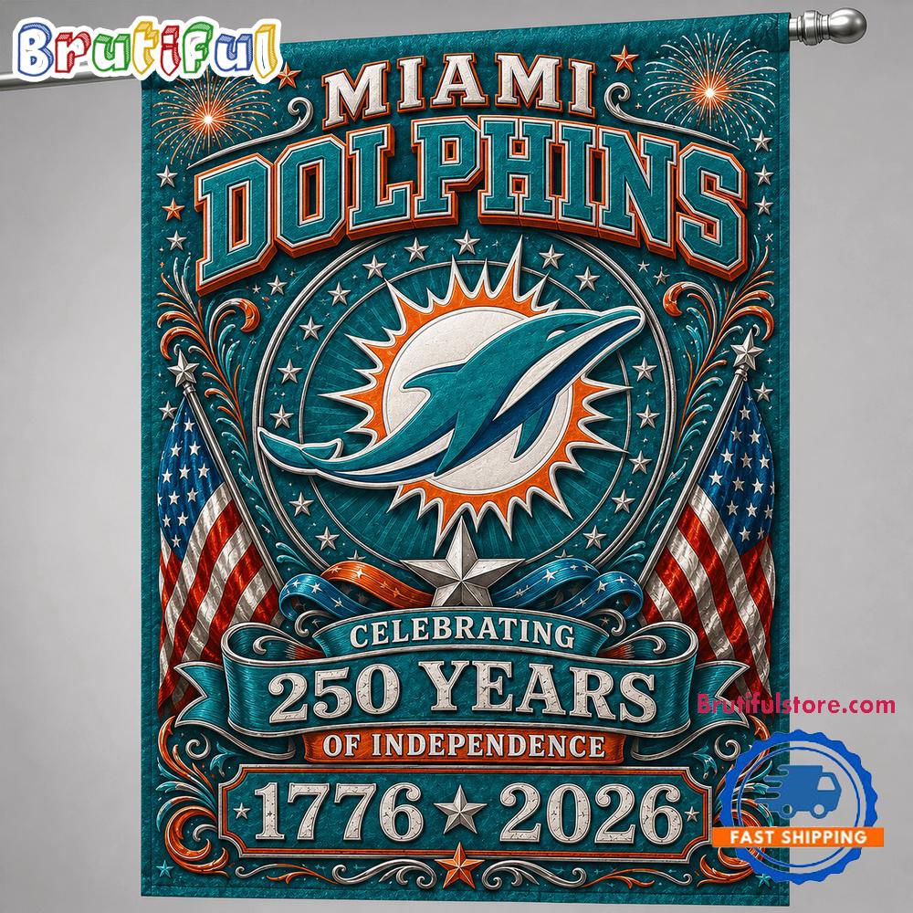 Miami Dolphins NFL 250 Years of Freedom 1776-2026 Flag