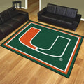 Miami Hurricanes Rug - Bold Logo Area for Living Room Green and Orange