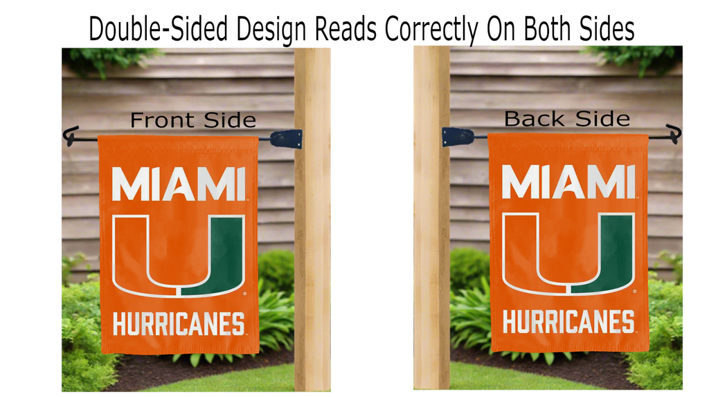 University of Miami Double Sided Garden Flag