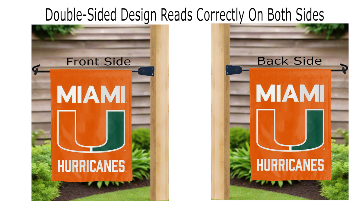 University of Miami Double Sided Garden Flag