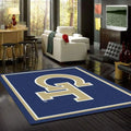 Geometric Rug Ideal for Modern Living Room Decor Beige and Blue