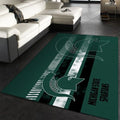 Spartans Team Mat Contemporary Design for Fans Black and Green